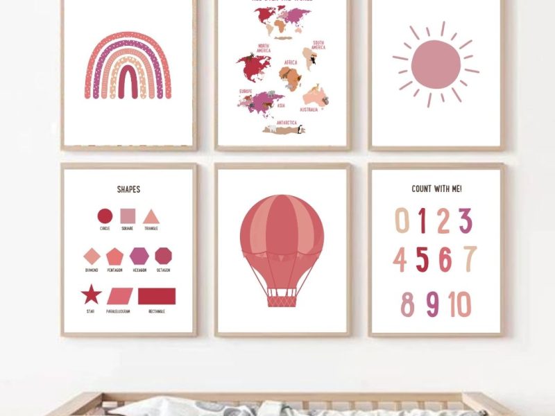 Pink Perfection Playroom Art - Set of 10 - Digital Download
