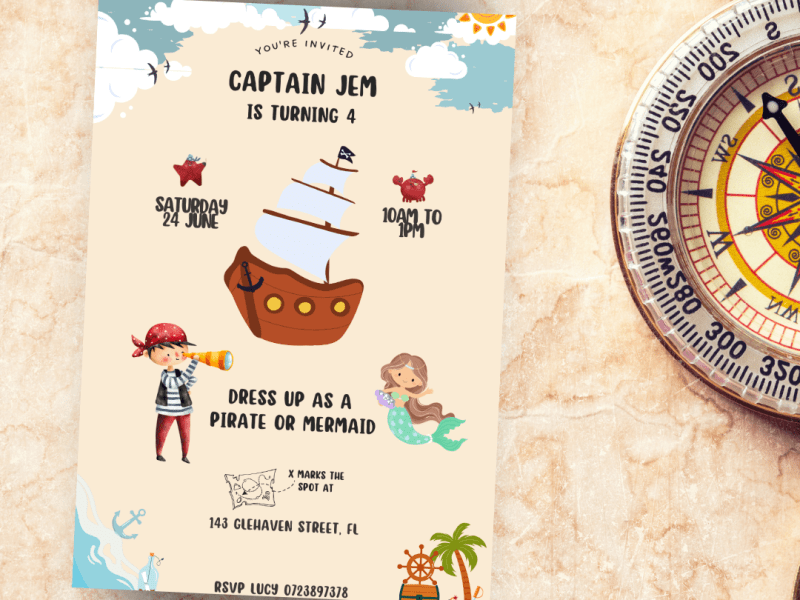 Ahoy, Matey! Pirate Party Invitation for Kids
