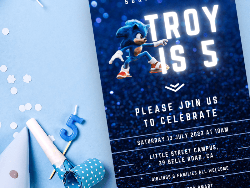 Sonic Boom | Birthday Invitation