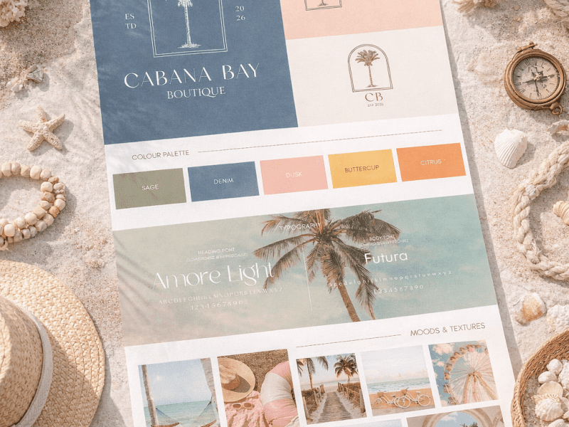 West Palm Beach Canva Brand Kit | Coastal Branding | Luxury Business Logo & Social Media Templates